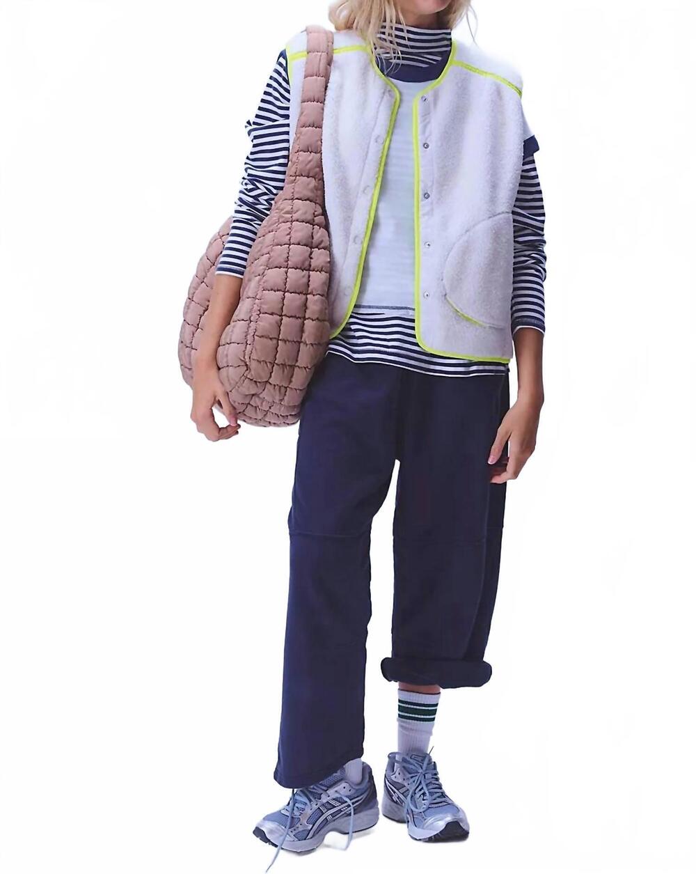 NEW FP MOVEMENT women's keep it cozy fleece vest in ivory